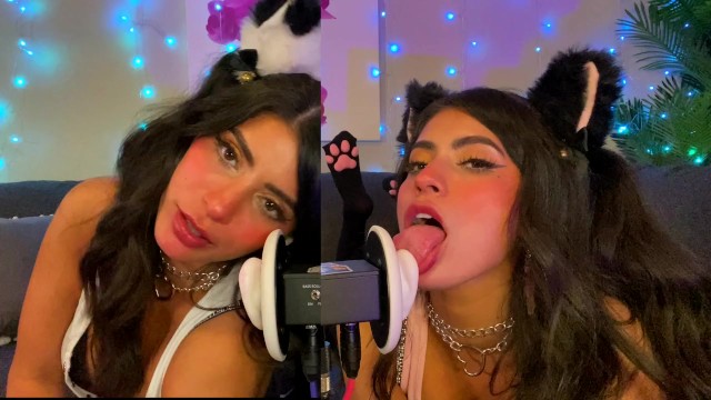 ASMR İKİ Kedi Göz Teması katmanlı sesleriyle Flört Ediyor ve Kulaklarınızı Yalıyor – CorneliustheCat ASMR
