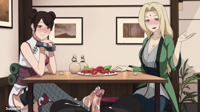 Naruto – Kunoichi Trainer – Tsunade sperme biniyor ve Ten Ten ayak işi yapıyor